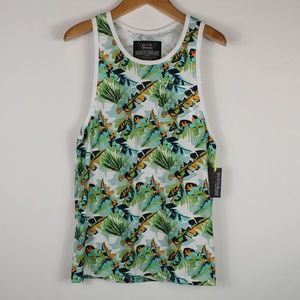 Broken Threads | Tropical leaf print tank M NWT